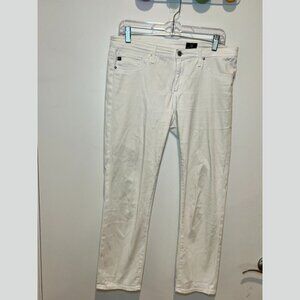 Ag Adriano Goldschmied White Cotton Blend Straight Leg Jeans Women’s Size 29R